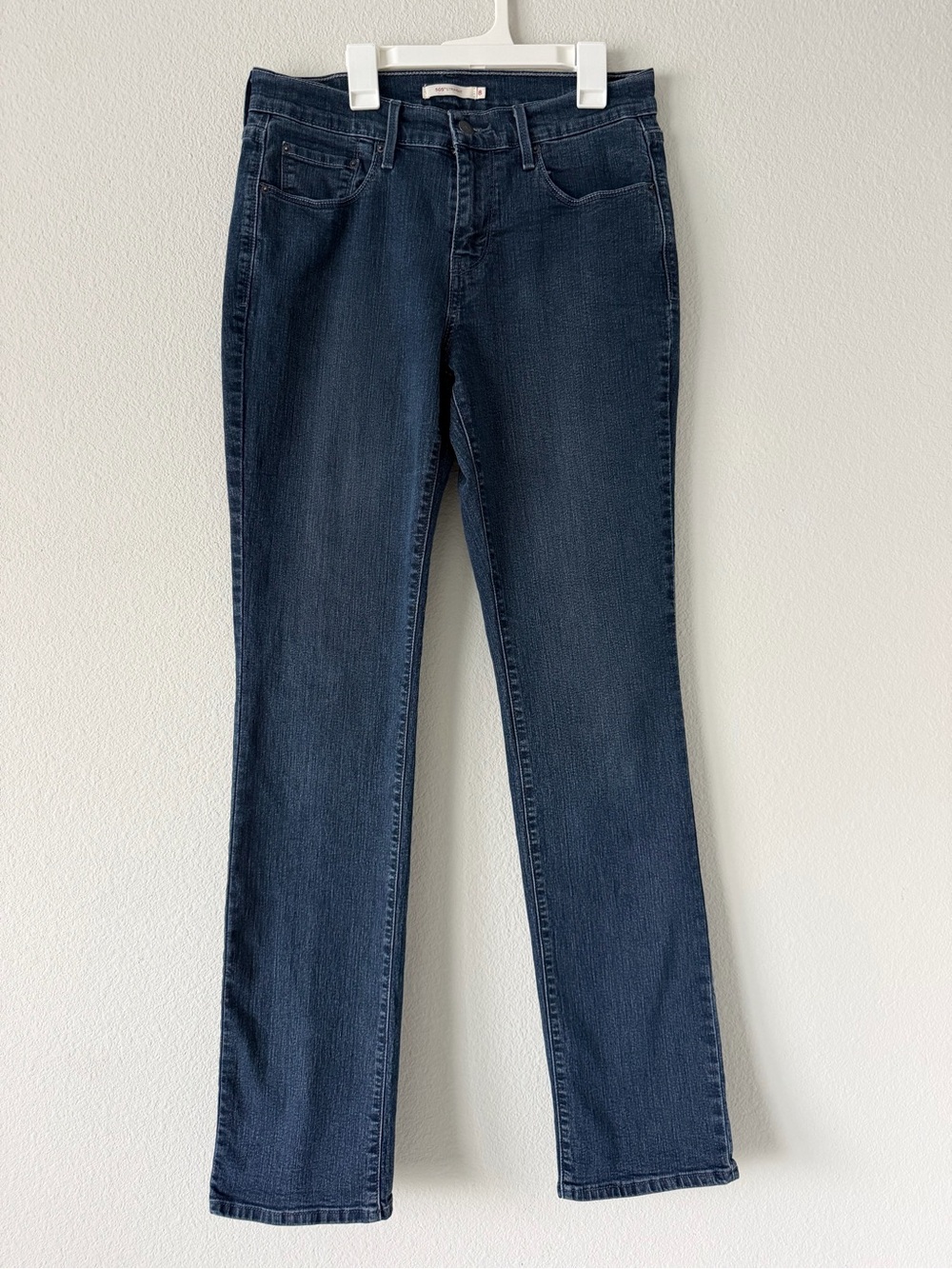 Levi's 505 Deep Indigo Straight-Leg Jeans Mid Rise Stretch 8